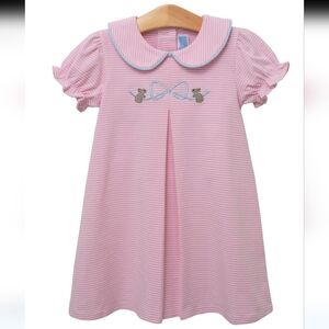 Trotter Street Girls Bunny Embroidery Collared Dress sz8